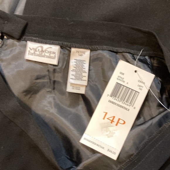 Womens size 14P Villager long black pencil skirt womens 14 Petite lined NWT - Picture 6 of 6